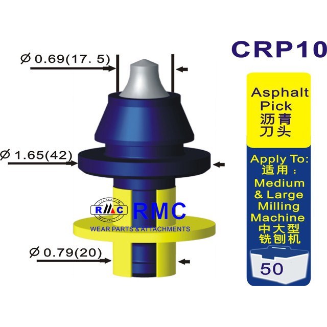 Road milling teeth CRP16 for road milling drums fitting to road milling machine