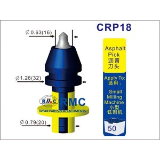 Road milling teeth CRP18 for road milling drums fitting to road milling machine