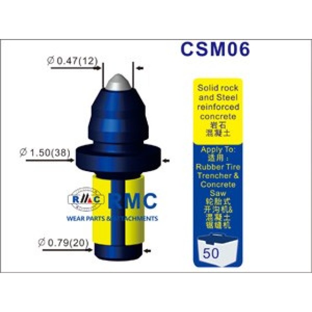 Trencher teeth CSM06 fitting to DITCH WITCH, BARRETO, BOBCAT, HOME DEPOT, VERMEER and CASE trencher