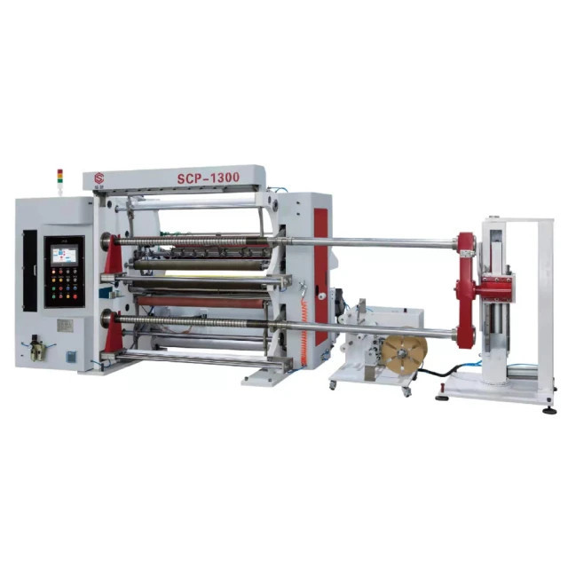 SCP- 1300 films slitting machine for PVC OPP LDPE laminated medical tape high speed back loading